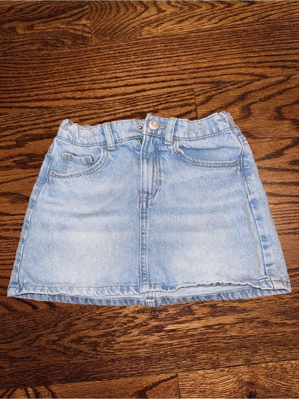 Girls Light Blue Denim Mini Skirt